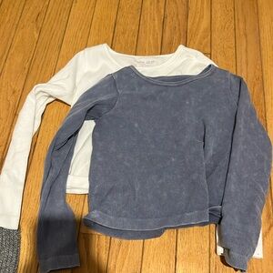 Pack of 2 long sleeve crop shirts